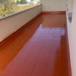 Terraza impermeabilizada en Ponferrada con membrana de poliuretano (después).